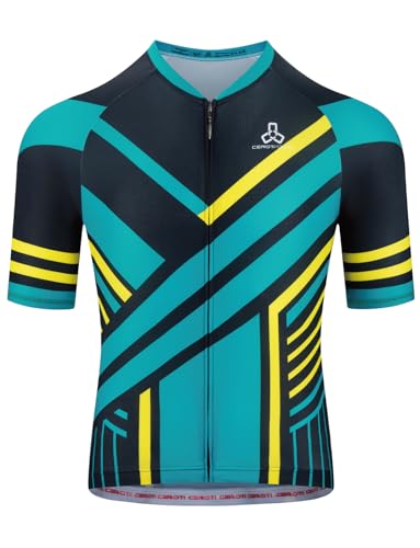 CEROTIPOLAR Club Fit Men Cycling Jersey Bike Shirts UPF50+,PRO Dry Fit Light Weight Fabric