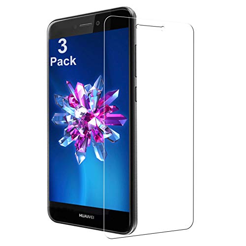 Cristal Templado para Huawei P8 Lite 2017, 9H Dureza Vidrio Templado, Protector de Pantalla, [3 Piezas] Sin Burbujas, Anti-Rasguños, Anti-Dactilares HD Vidrio Templado para P8 Lite 2017 - Transparente