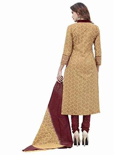 Miraan's Effortlessly Chic Cotton Salwar Suit in Beige - Image 2
