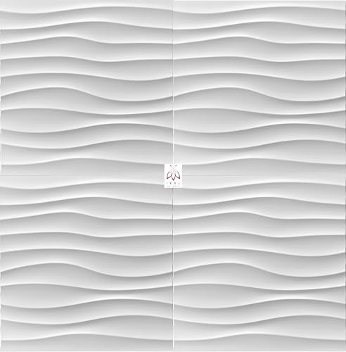 Paneles 3D de plástico PVC para cubrir imperfecciones en paredes con ondas D105 blanco 6