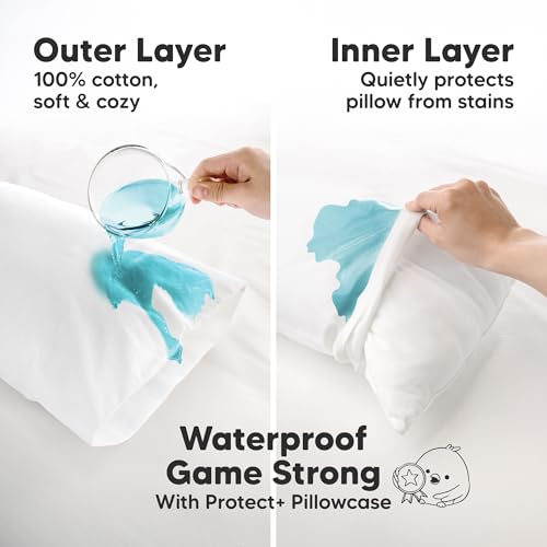 Image of KeaBabies 14x20 Waterproof Toddler Pillowcase, 1pk Pillow Case (Soft White, Jumbo)