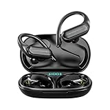 Bettdow Fone de Ouvido Sem Fio Bluetooth com Microfone e Cancelamento de Ruído Ativo, à Prova D'água e com até 60 Horas de Reprodução - Melhor Escolha para Esportes e Atividades ao Ar Livre - Preto