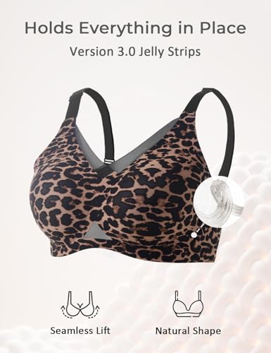 Image of Gailife Womens Jelly Comfortable Bras for Women No Underwire Supportive Bra | Wireless Bra Seamless Bralette Push Up,Soft Tshirt Bras,Mesh V /V Neck,U-back /X-back,Breathable Semi-fixed Pads,Bra Extender