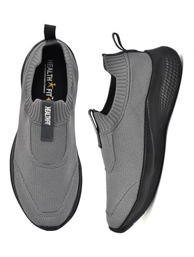 Image of HEALTH FIT Extra Soft Sports Shoes with Memory Foam Comfortable & Lightweight Breathable Without Lace for Walking Jogging Gym Shoes Cushion Casual Regular Wear Shoes for Men's Gent's HF728