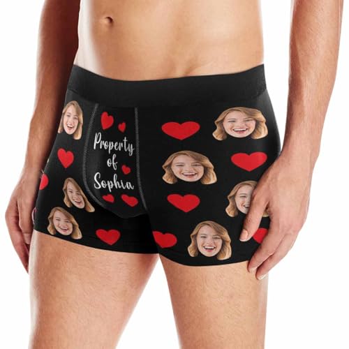 Artsadd Custom Mens Boxer Briefs Customized Funny Underwear Personalized Boxers Gifts for Boyfriend Husband Him2