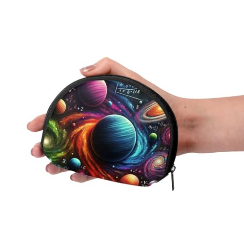 Portable Coin Purse Math-Planets Mini Zippered Money Pouch Card Holder3