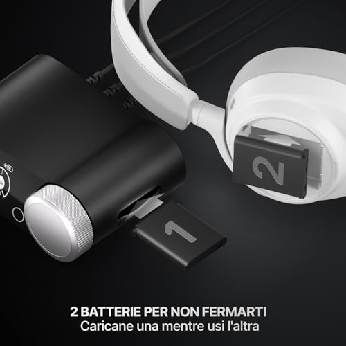 Arctis Nova Pro Omni - Cuffie gioco wireless Hi-Res, 96kHz/24bit, ANC, Mic ClearCast Pro, Filtro antirumore IA, App mobile, Mix 2,4GHz + BT, OmniPlay PC+PlayStation+Xbox - Bianco - Cuffia gaming - Immagine 5