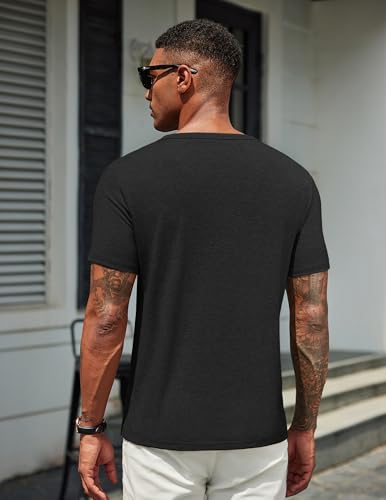 COOFANDY T Shirt Herren Kurzarm Sommer Tshirt Rundhals T-Shirt Unterhemd Einfarbig Basic Tshirt für Männer – Bild 5