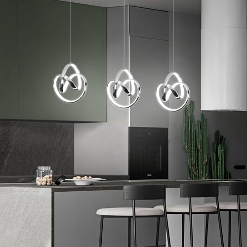 Sovinzert 6000K Chrome Pendant Light – Modern Adjustable Style - Image 2