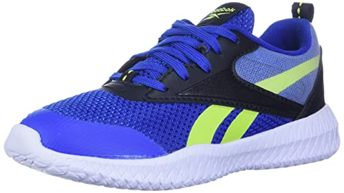 Reebok Boy's Flexagon Energy 3.0 Cross Trainer, Vector Blue/Black/Acid Yellow, 5 Little Kid