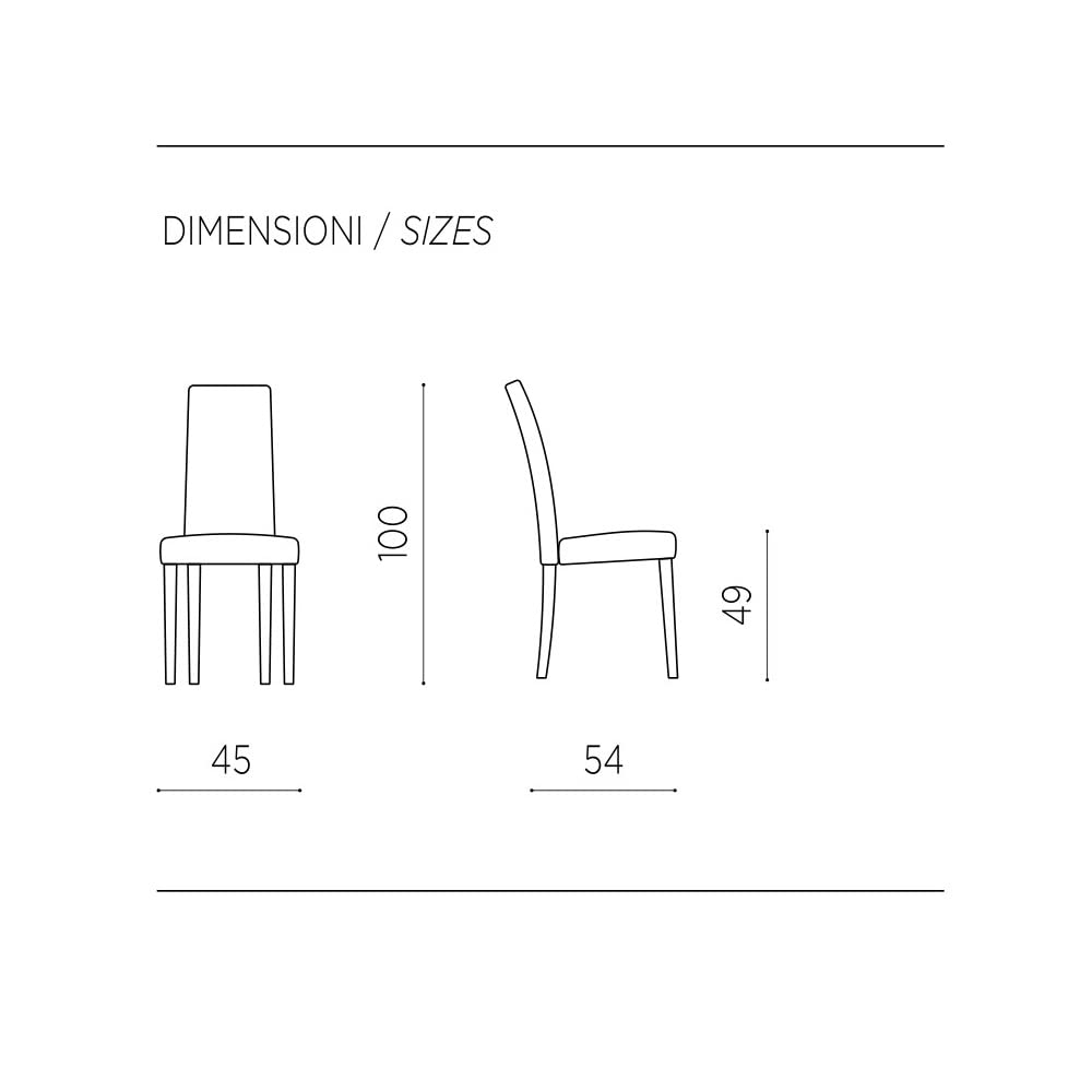 Sedia soggiorno sala da pranzo in ecopelle imbottita con gambe verniciate DENVER SET DA 2 PEZZI (Beige gamba Noce)