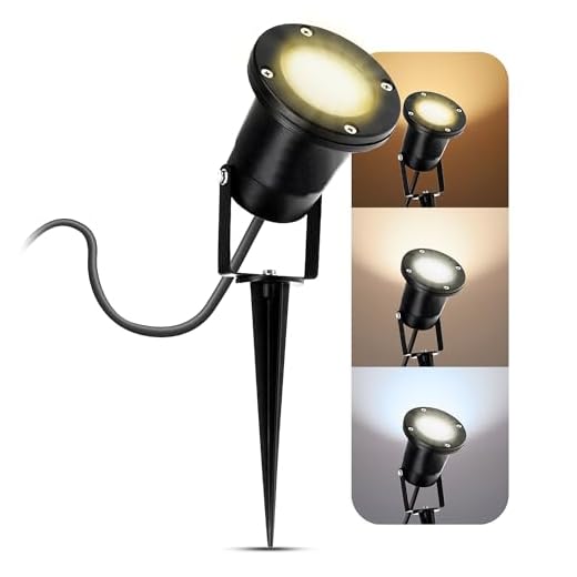 LED Gartenstrahler mit Erdspieß für außen in schwarz Gartenleuchte Kopf schwenkbar mit 3W GU10 LED Lichtfarbe warmweiß