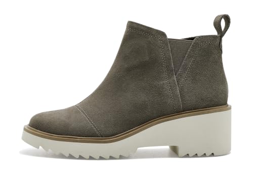 Image of TOMS Women's Maude Wedge Boot, Leather Upper, OrthoLite Insole, Side Zip, Lightweight