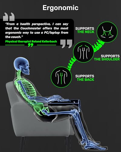 Image of Couchmaster Lapboard with HORIZONLIGHT RGB Bar, Ultimate Ergonomic USB-Hub Gaming Lap Board for Couch and Bed, Large, Stable and Compatible with All Keyboards and Mice, Laptops, PCs, PS4 /5, Xbox