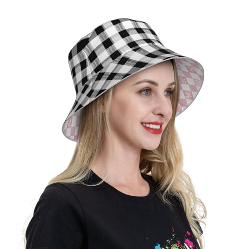 Image of Bucket Hat Double-Side-Wear Reversible Sun Hat Beach Travel Hiking for Women Men