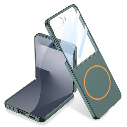 Coque Samsung Z Flip 7 vert avec protection d'écran rigide ultra fine PC