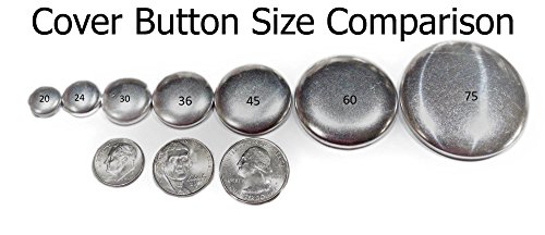 100 Buttonsucover Size 20 Flat Back Cover Buttons And Assembly Tool Kit #TOP3