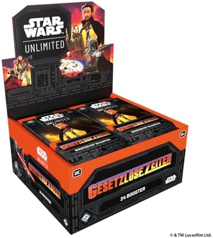 Asmodee, Star Wars: Unlimited Trading Card Game – Gesetzlose Zeiten | Booster Display (24 Booster Packs), TCG für Kinder und Erwachsene, Alter 12+, 2+ Spieler, 20 Minuten, Deutsch