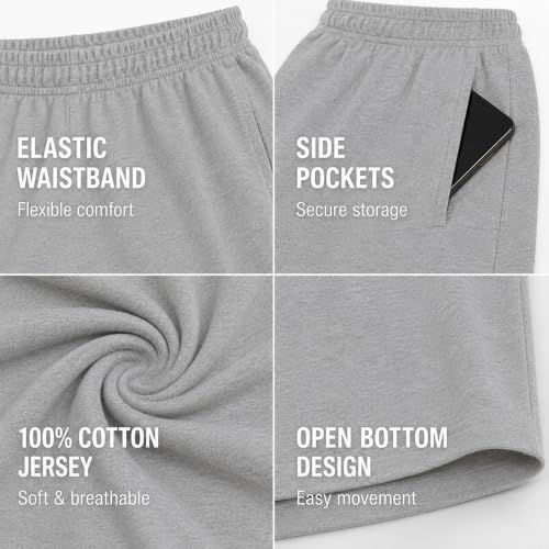 Image of Essential Elements Mens 3 Pack 100% Cotton Lounge Pajama PJ Shorts | Soft Breathable Knit With an Elastic Waist and Handy Pockets, Comfy for Sleep, Workouts and Relaxed Everyday Wear
