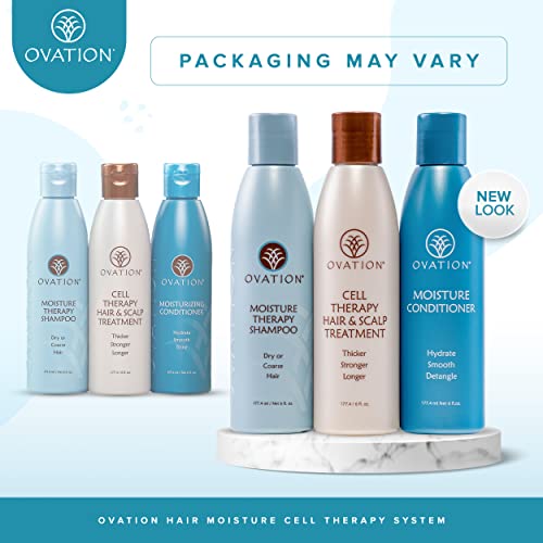 Ovation Hair Moisture Cell Therapy 6 Oz System - Moisture Shampoo And Conditioner, Cell Therapy Hair & Scalp Treatment - Hair Treatment Set To Moisturize Thick, Dry Hair #TOP5
