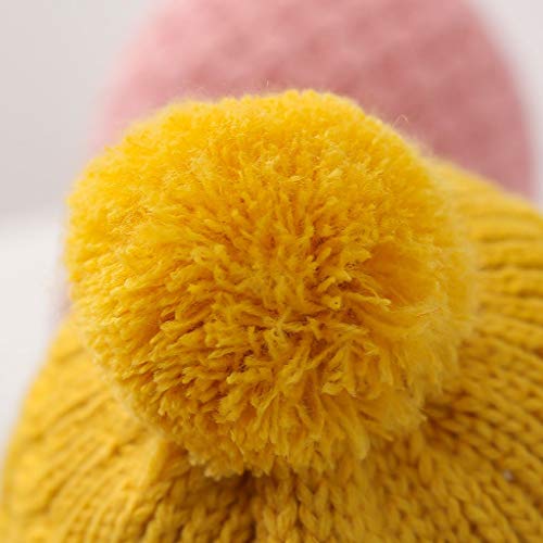 Toddler Baby Boys Girls Winter Hat Kids Ear Flap Pompom Knitted Hat Outdoors Cap (Color : Yellow, Size : 6-24 Months) #TOP1
