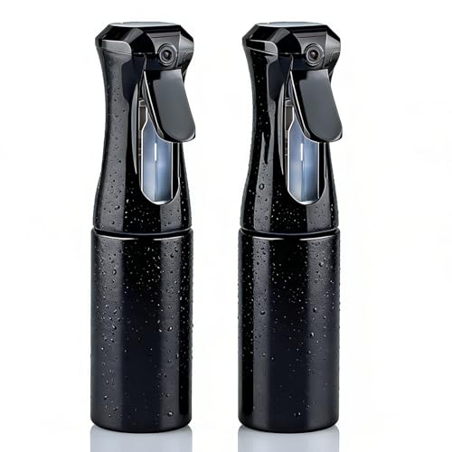 HPPFFY Continuous Spray Bottle, 6.8 OZ Hair Spray Bottles, Ultra-Fine Mister Spray Bottle for Hairstyling, Cleaning, Plants, Pets, Salons, and More (2 Pack)