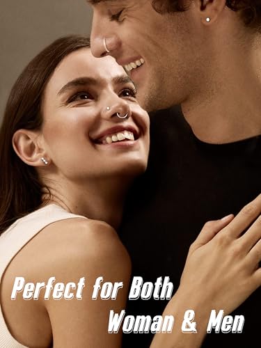 THUNARAZ 32 Pcs Nose Rings for Women Men - Hypoallergenic Surgical Stainless Steel Retainer Clear L Shape/Straight/Corkscrew Nose Rings Hoops Cartilage Helix Tragus Piercing Jewelry 18G/20G4