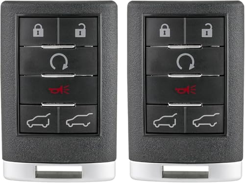 Smart Key Fob Remote Replacement Fits for 2007 2008 2009 2010 2011 2012 2013 2014 Cadillac Escalade ESV EXT Keyless Entry Remote OUC6000066 (Pack of 2)