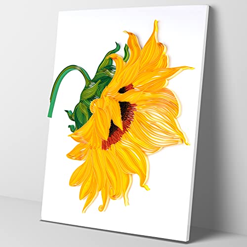 Uniquilling Quilling Paper Quilling Kit For Adults Beginner, 16*20-Inch Sunflower, Exquisite Diy Paper Filigree Painting Kits Quilling Tools, Home Room Wall Art Decor Best Gifts(Basic) #TOP5