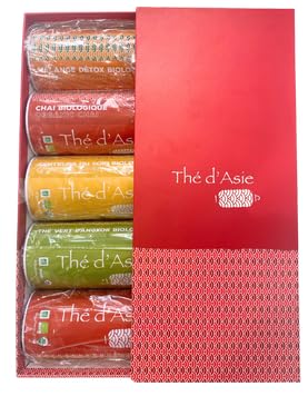 Khla - Coffret de 5 Box Bio Detox - Angkor, Chaï, Earl Grey, Senteurs du soir et Detox - Thé Vert, Noir, Blanc & Tisane, Infusion