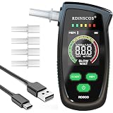 RDINSCOS Etilometro Portatile Professionale con Ricarica Type-C Alcol Test Portatile con Display a Colori Alcoltest Alta Precisione Professionale e Personale Perfetto per Uso Domestico e Feste