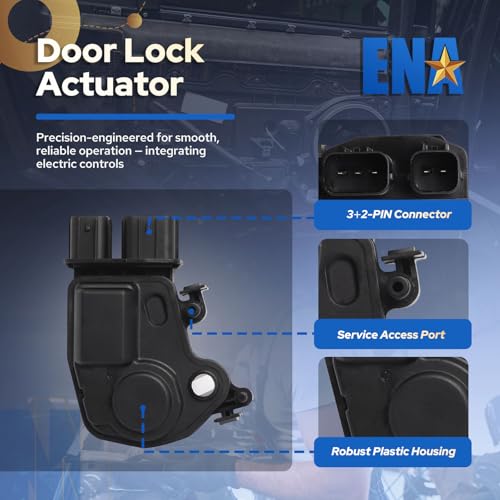 Image of ENA Front Left Driver Side Door Latch Lock Actuator Compatible with Acura RSX 2002-2006, Honda Accord CR-V Civic Element Odyssey Pilot 2001-2011 for 72155-S5P-A11 72155S5PA11 746-302