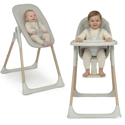 Delta Children Duet 2-in-1 High Chair and Infant Seat - Dishwasher Safe Meal Tray - FSC-Certified...