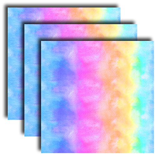 Siser EasyPatterns HTV 12  x 12  Sheets (3 Pack) - Iron on Heat Transfer Vinyl (Watercolor Rainbow)