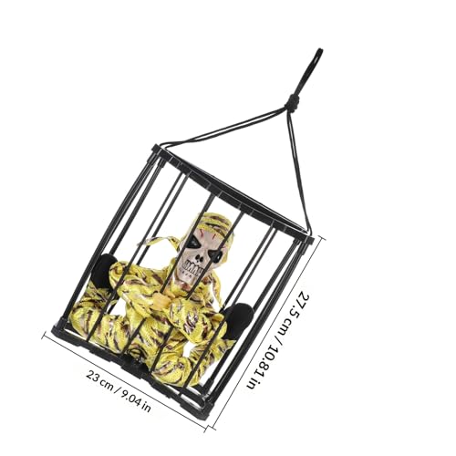 Cage squelette lumineuse Halloween Veemoon décorative