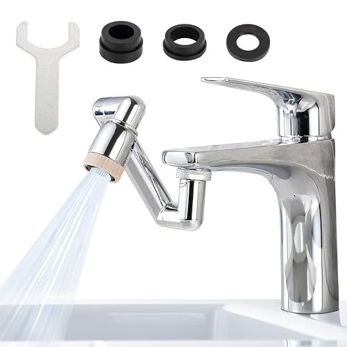 BlueStars Ultra-durable 1080° Swivel Faucet-Extender Universal Sink-Water-Aerator - 2 Mode Splash Filter Extension, Kitchen Bathroom, 1080 Big Angle Swivel Faucet Aerator - Easy To Wash Eye/Hair/Face