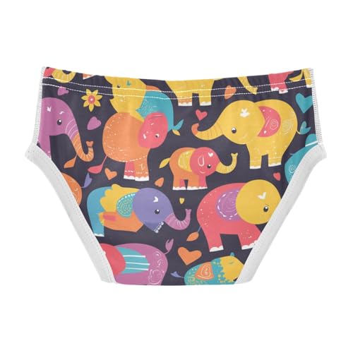 KLL Colorful Elephant Cartoon Toddler Boy Cotton Boxer Briefs Cute Children Undies2
