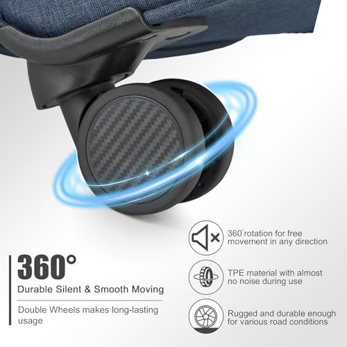 Image of Kono Carry On Luggage Softshell Suitcase with Spinner Wheels, 20in | 22x14x9 Airline Approved Lightweight Travel Suitcase with TSA Lock, Spinner Wheels, Durable Zipper Navy