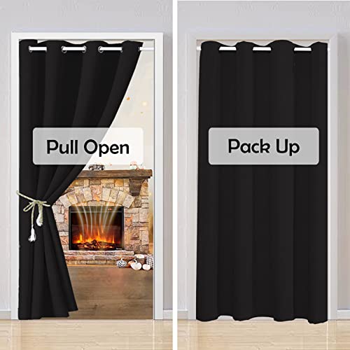 SK Studio Doorway Curtain Blackout Closet Curtains Thermal Insulated Privacy Grommet Door Curtains for Room Divider Hallway - Image 4