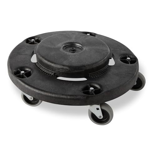 Rubbermaid Commercial Products BRUTE Dolly Black Fits 20 gallon, 32 gallon, 44 gallon, and 55 gallon BRUTE Containers, for Restaurants/Back of House/Offices/Warehouses/Airports/Commercial Environments