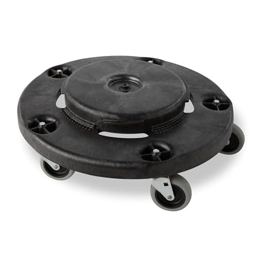 Rubbermaid Commercial Products Brute Twist On/Off Round Dolly, Black (Fg264000Bla)