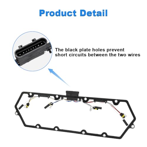 QCESEV Diesel Valve Cover Gaskets Set Compatible with 1998-2003 Ford Diesel F250 F350 E250 E350 7.3L Replacement for F81Z-6584-AA 615-201 with Glow Plugs, Gaskets Harness, Relay Kit