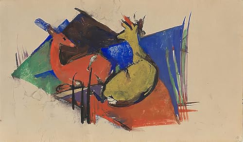 Cuadro lienzo Due cervi sdraiati di Marc pintura famosa pared