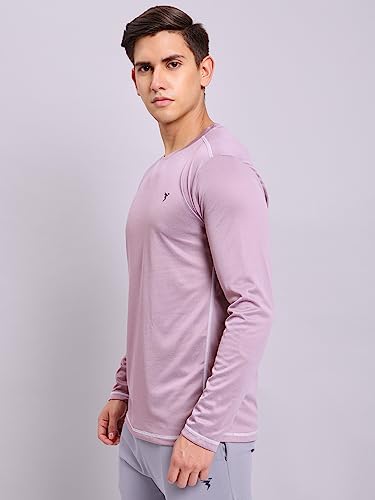 Image of TECHNOSPORT Men's Slim Fit Full Sleeve Round Neck T-Shirt, Double Cool Quick Dry Moisture Wicking Stretchable Sports Gym and Casual Wear