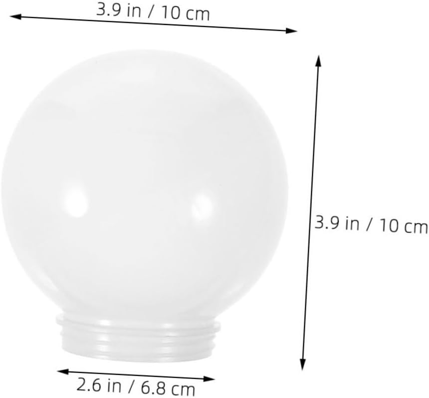Cabilock 3pcs White Acrylic Replacement Globe Sphere Lamp Shade Light Fixture Replacement Cover With 2.6 Inch Threaded Neck For Ceiling Wall Fixtures Lamp Posts Or Streetlights