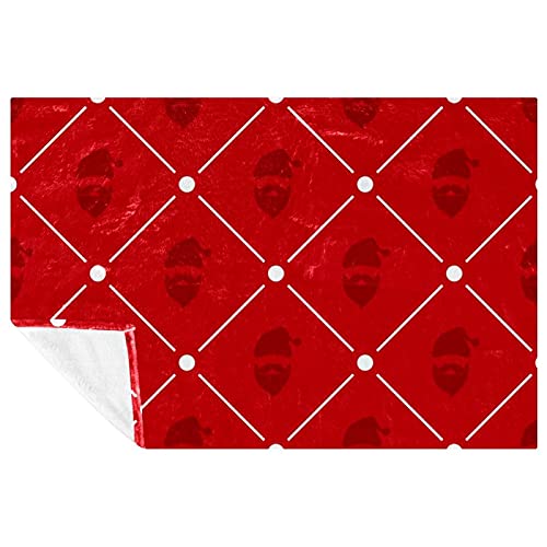 Couverture de Noël rouge géométrique 150x100cm pour lit et canapé - 2