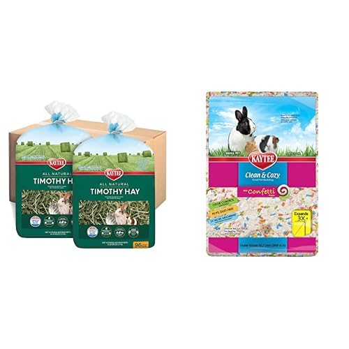 Kaytee All Natural Timothy Hay, 12 lb Clean & Cozy Confetti Bedding