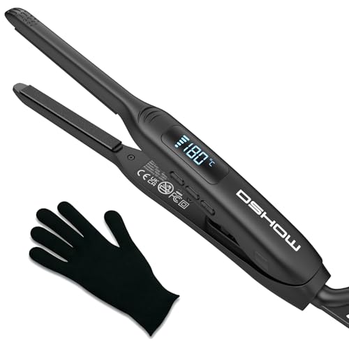 DSHOW Pencil Straighteners for Short Hair, Pencil straighteners, Dual Voltage with Adjustable Temperature, 30 mins Auto Shut Off, 15s Fast Heat up