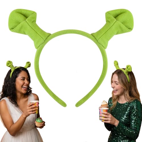 TRKYM Green Ogre Ear Headband Monster Ears Headband With Stretchy For Halloween Dress Up Theme Party Cosplay Costume Accessories(1 Pack)