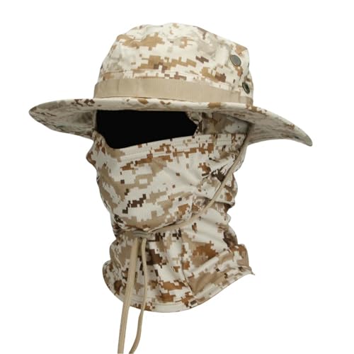 Balaclava de Dos Piezas, Estilo Boonie con Camuflaje, Sombrero para Hombres, para Senderismo, Acampada, Pesca y Otros Deportes Al Aire Libre miniatura 1